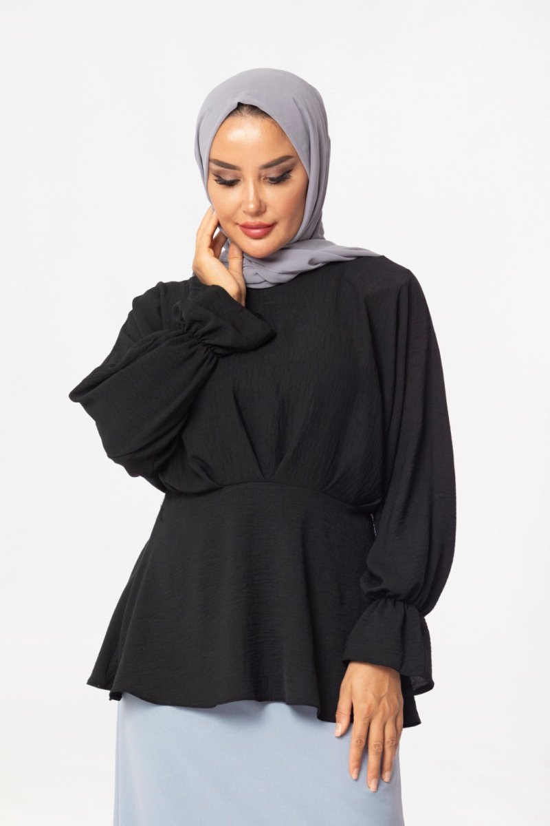 Crossover Frill Top - Black - Divinity Collection