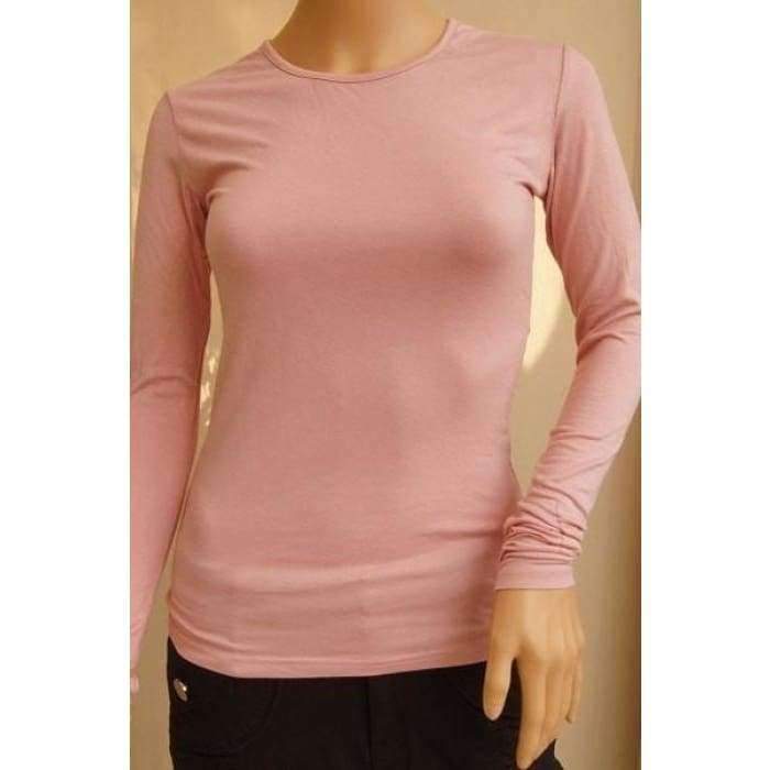 Dusty Pink Long Sleeve Cotton Top - Divinity Collection