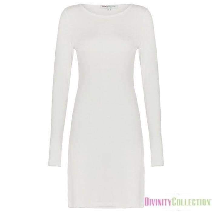 Extra Long Off White Long Sleeve Cotton Top - Divinity Collection