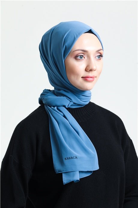 Karaca Crepe Lux Chiffon Hijab - Denim Blue - Divinity Collection