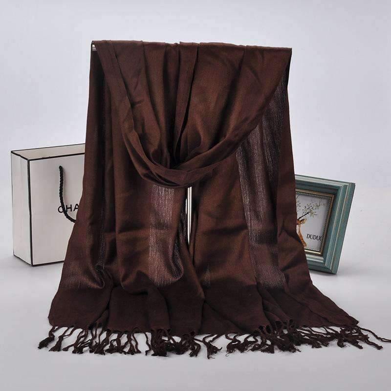 Luxurious Premium Fringe Hijab - Dark Brown - Divinity Collection