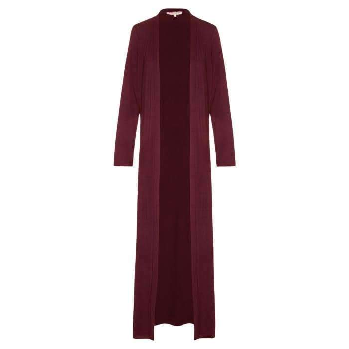 Maroon Japanese Cotton Maxi Cardigan - Divinity Collection