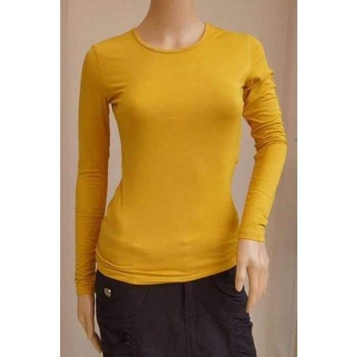 Mustard Long Sleeve Cotton Top - Divinity Collection