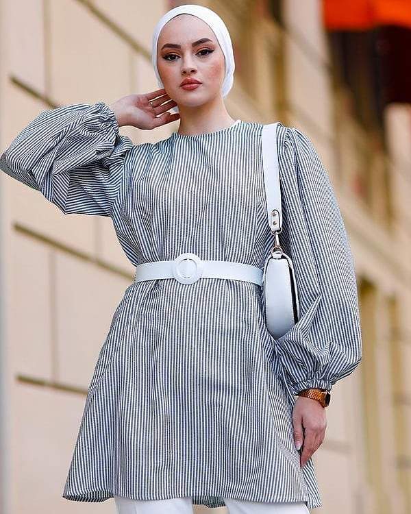 Black and White Stripe Tunic... - Divinity Collection