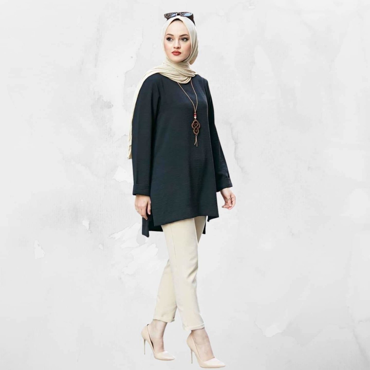 Black Split Top - chic... - Divinity Collection