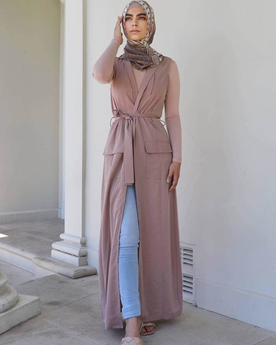 Divinity Nude Sleeveless Coat -... - Divinity Collection