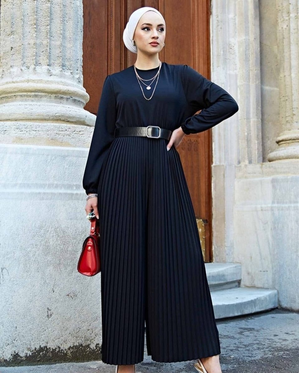 New Arrival Black Pleated Jumpsuit... - Divinity Collection