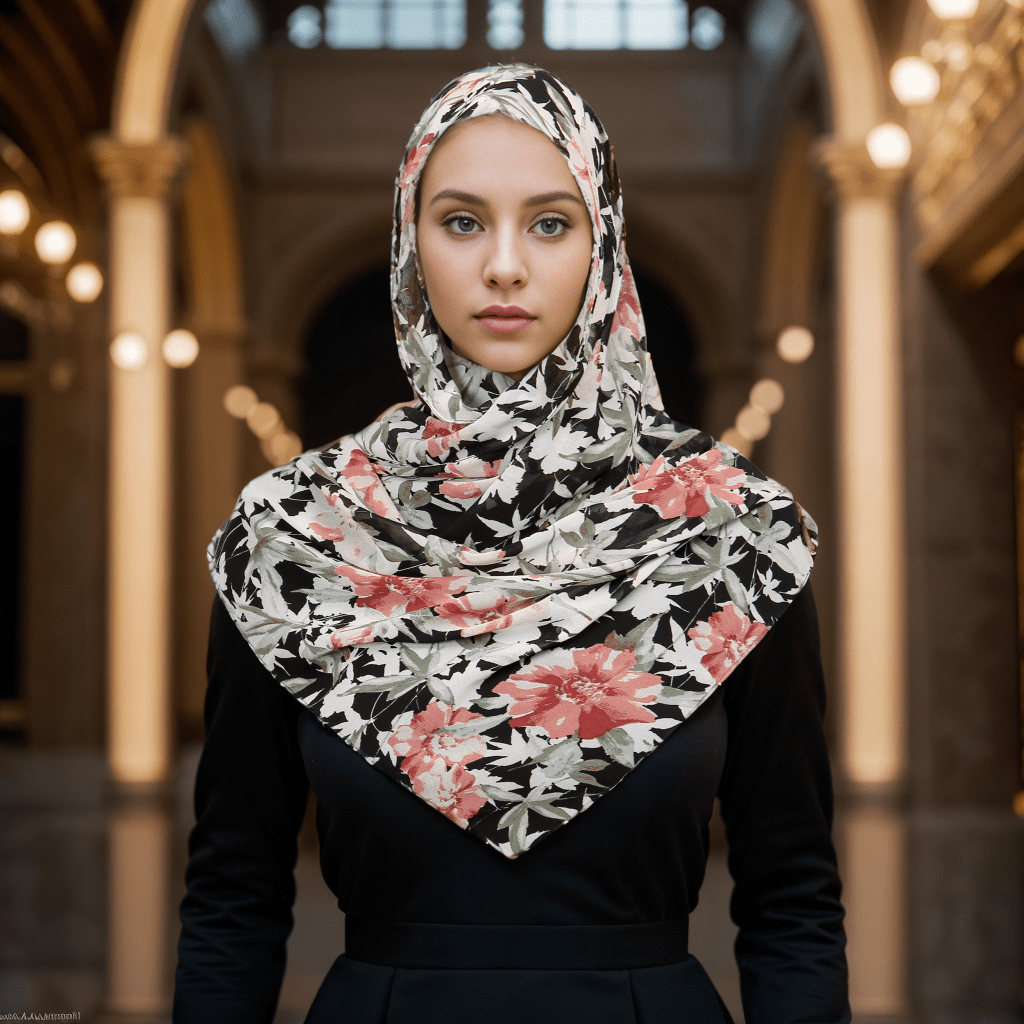 Sacred Splendor Floral Hijab - Divinity Collection