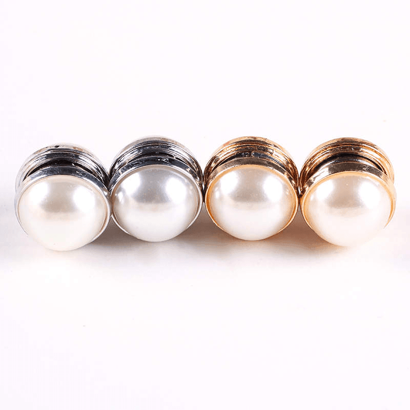 2 Pairs Magnetic Hijab Pearl Pins - White - Divinity Collection