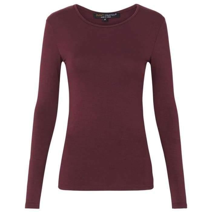 Berry Long Sleeve Cotton Top - Divinity Collection