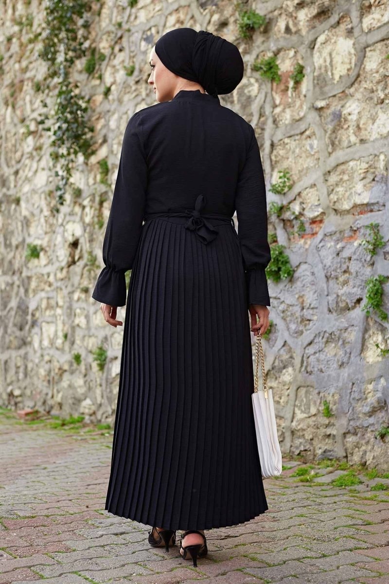 Black Pleated Maxi Dress - Divinity Collection