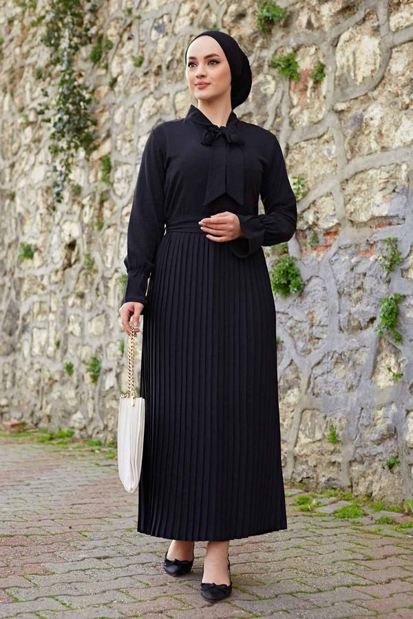 Black Pleated Maxi Dress - Divinity Collection