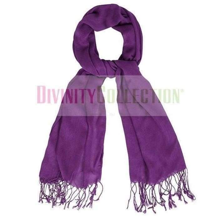 Bright Purple Shawl Fringe Hijab - Divinity Collection