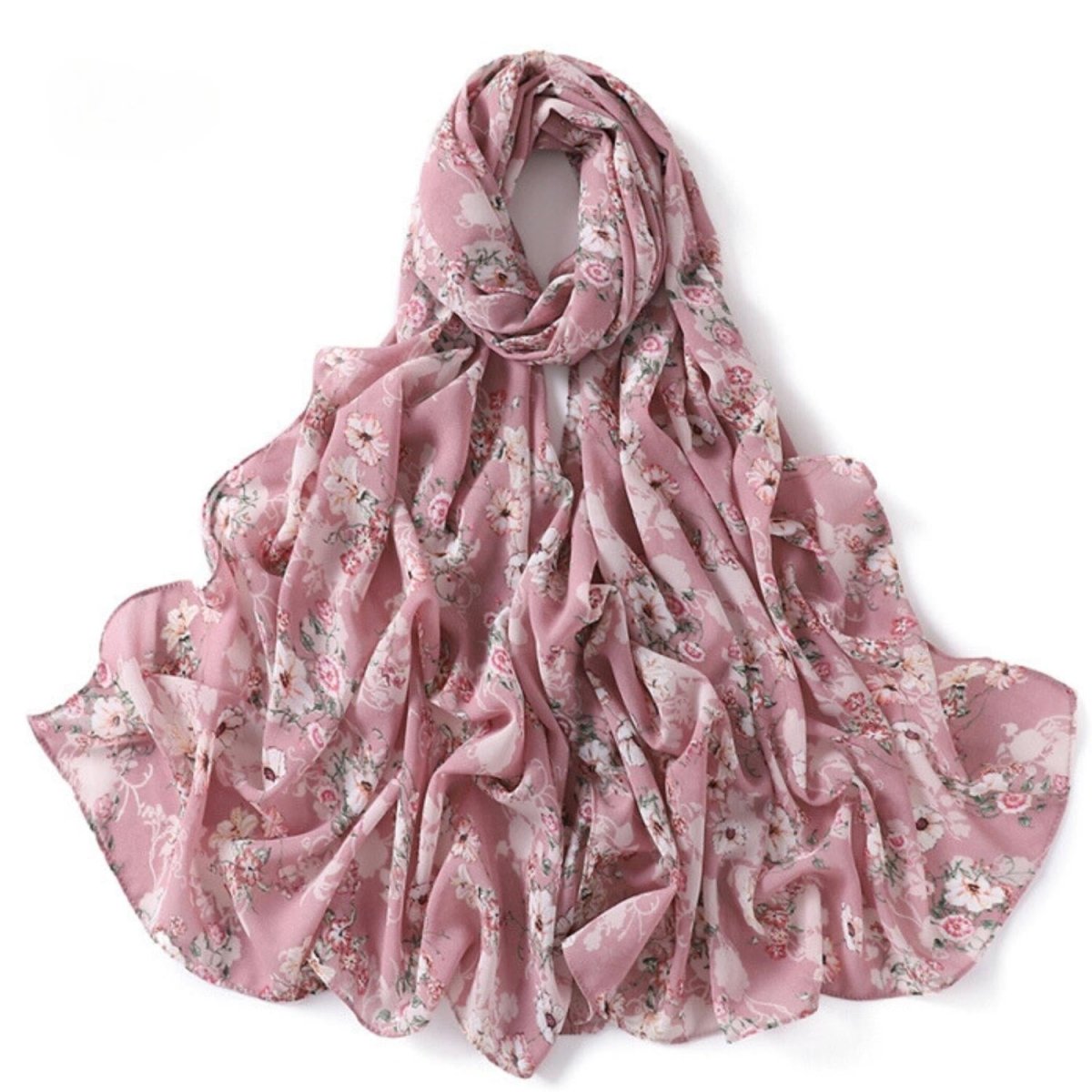 Candy Pink Floral Hijab - Divinity Collection