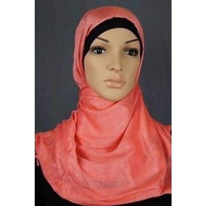 Coral Shawl Fringe Hijab - Divinity Collection