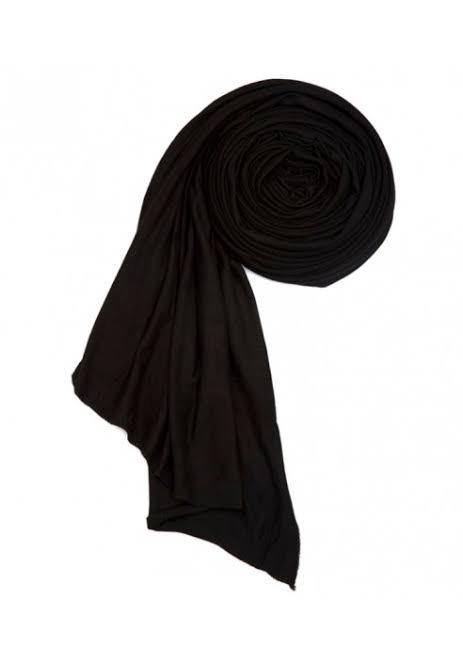 Cotton Soft Jersey Maxi Hijab Scarf - Black - Divinity Collection