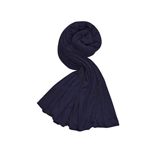 Cotton Soft Jersey Maxi Hijab Scarf - Navy - Divinity Collection