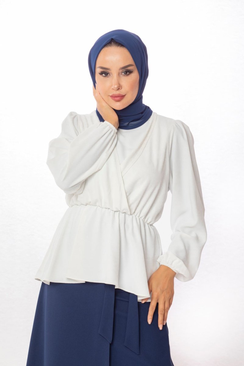 Crossover Frill Top - White | Divinity Collection