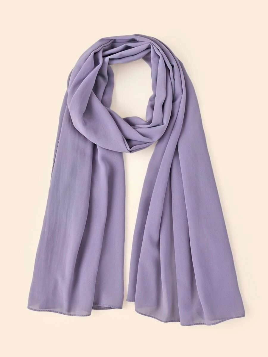 Dark Lavender Plain Chiffon Hijab - Divinity Collection