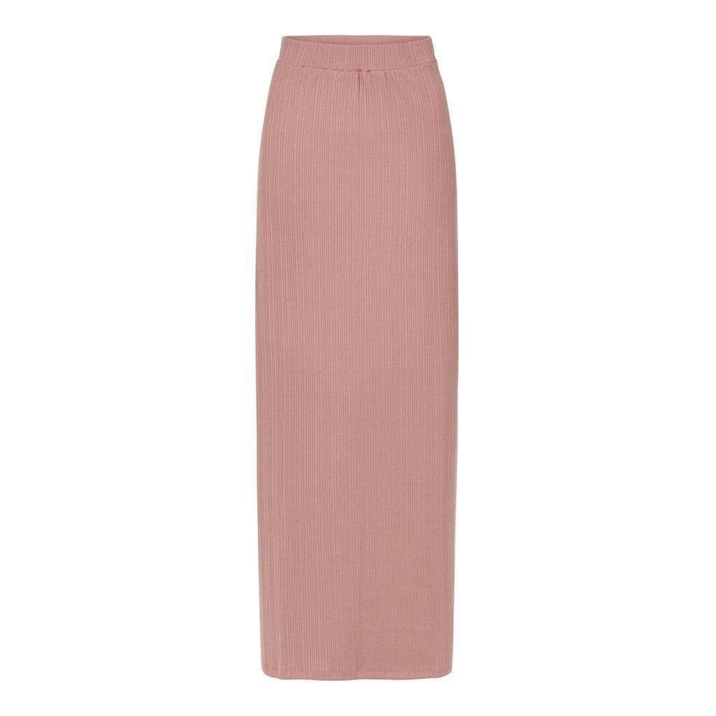 Dusty Pink Ribbed Stretch Pencil Skirt - Divinity Collection