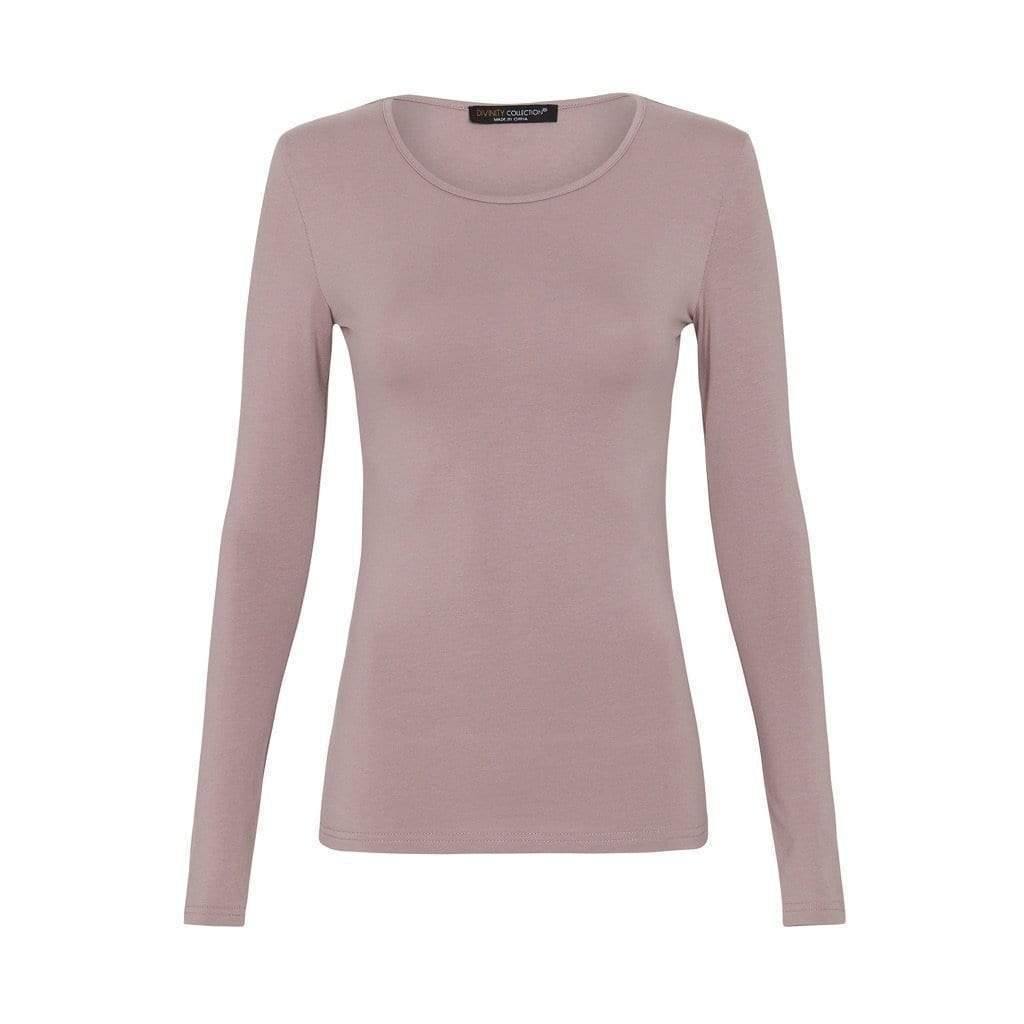 Dusty Purple Long Sleeve Cotton Body Top - Divinity Collection