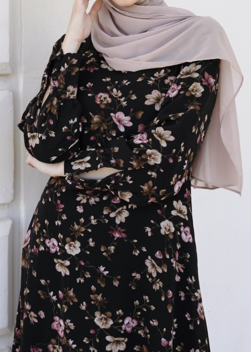 Euphoria Floral Chiffon Long Sleeve Dress - Divinity Collection