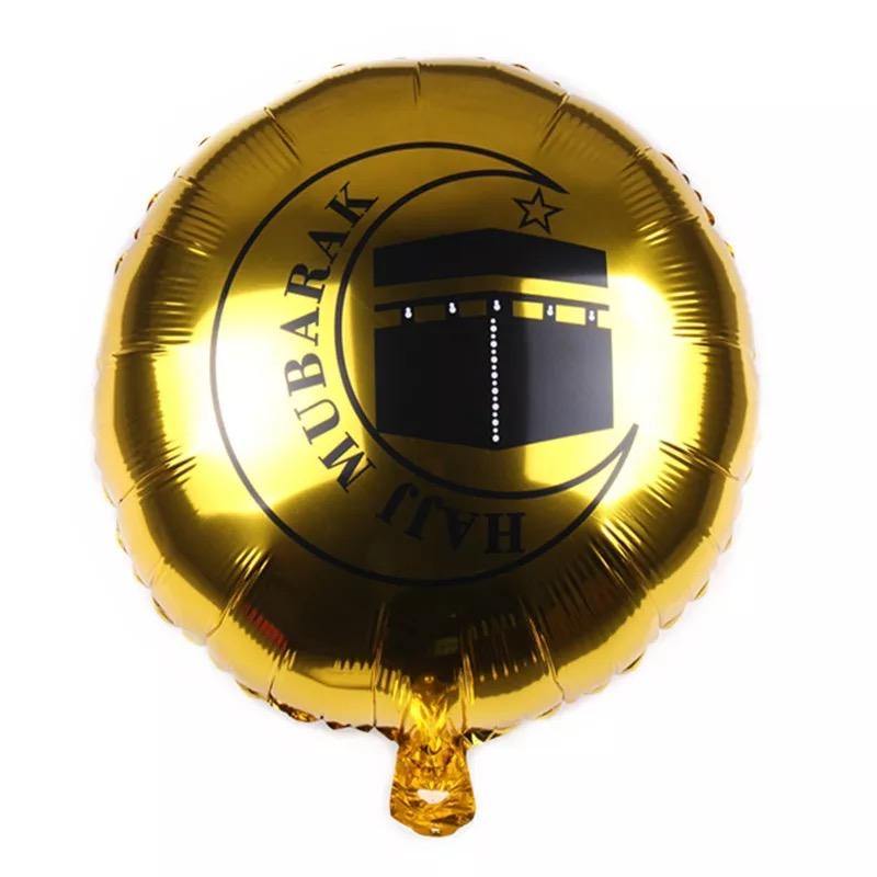 Haj Mubarak Foil Helium Balloon 45cm - Gold - Divinity Collection