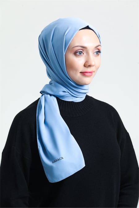 Hybrid Textured Chiffon Shawl - Baby Blue - Divinity Collection