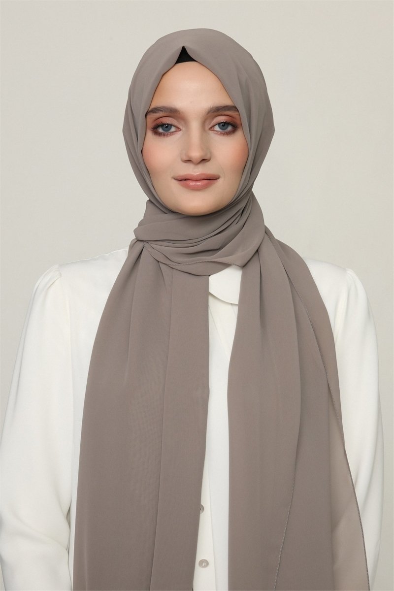 Karaca Crepe Lux Chiffon Hijab - Khaki - Divinity Collection
