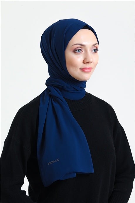 Karaca Crepe Lux Chiffon Hijab - Navy - Divinity Collection