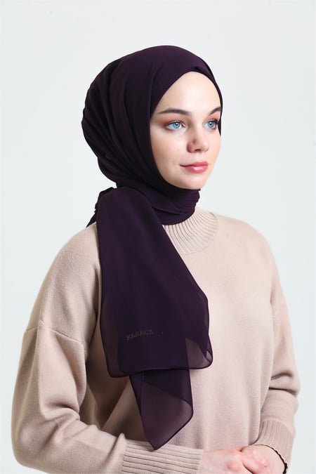 Karaca Crepe Lux Chiffon Hijab - Plum - Divinity Collection