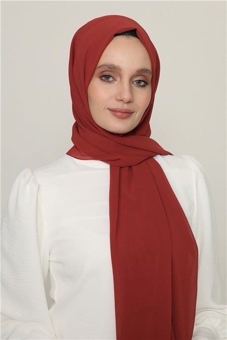 Karaca Crepe Lux Chiffon Hijab - Rust - Divinity Collection