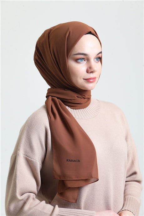 Karaca Crepe Lux Chiffon Hijab - Tan - Divinity Collection