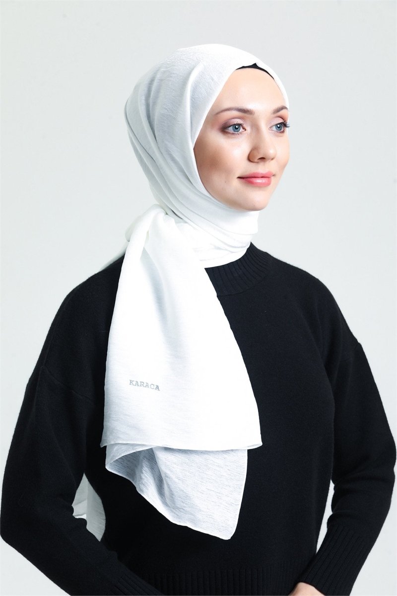 Karaca Shimmer Shawl - WHITE - Divinity Collection