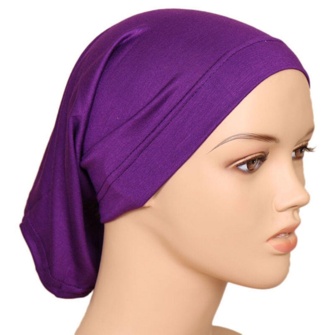 Lightweight Cotton Hijab Cap - Purple - Divinity Collection