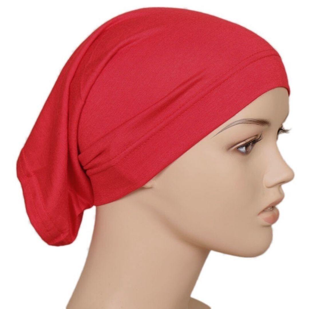 Lightweight Cotton Hijab Cap - Raspberry Red - Divinity Collection