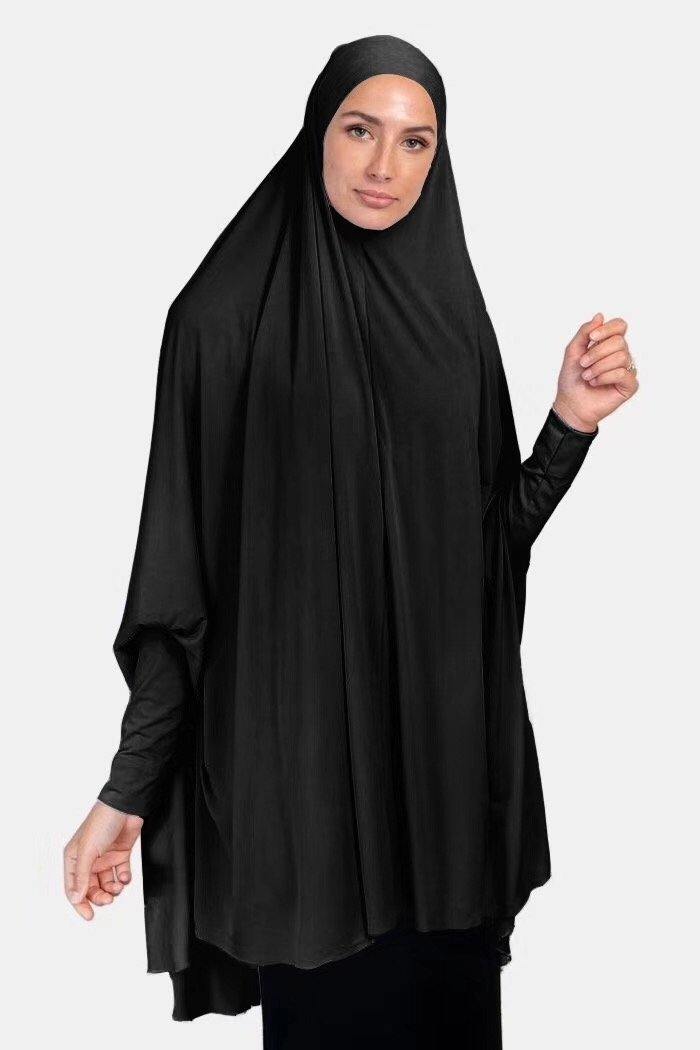 Lycra Black Jilbab with Sleeves - Divinity Collection