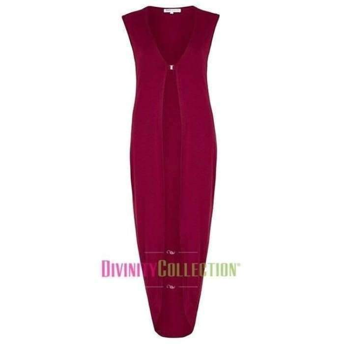 Maroon Jersey Cocoon Vest - Divinity Collection