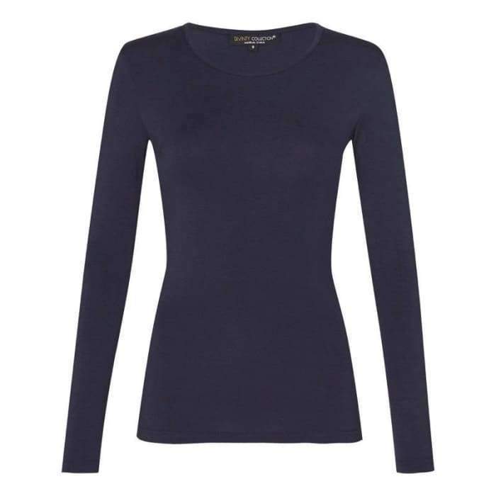 Navy Long Sleeve Cotton Body Top - Divinity Collection