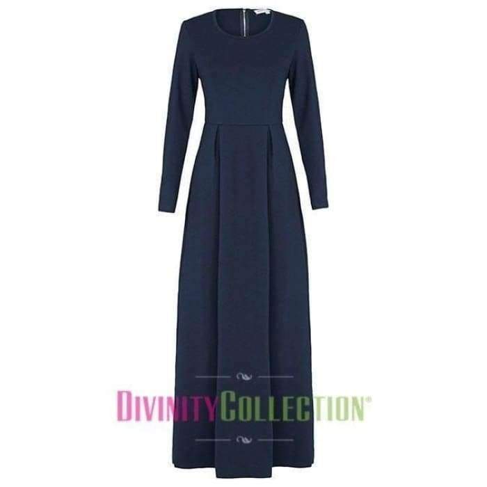 Navy Pleated Dress - Divinity Collection