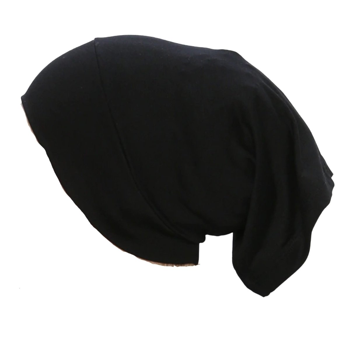 Non Slip Cotton Open Hijab Cap - Black - Divinity Collection