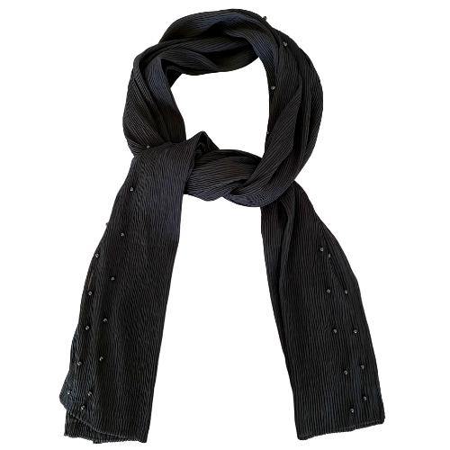 Pearl Crinkle Chiffon Hijab - Black - Divinity Collection