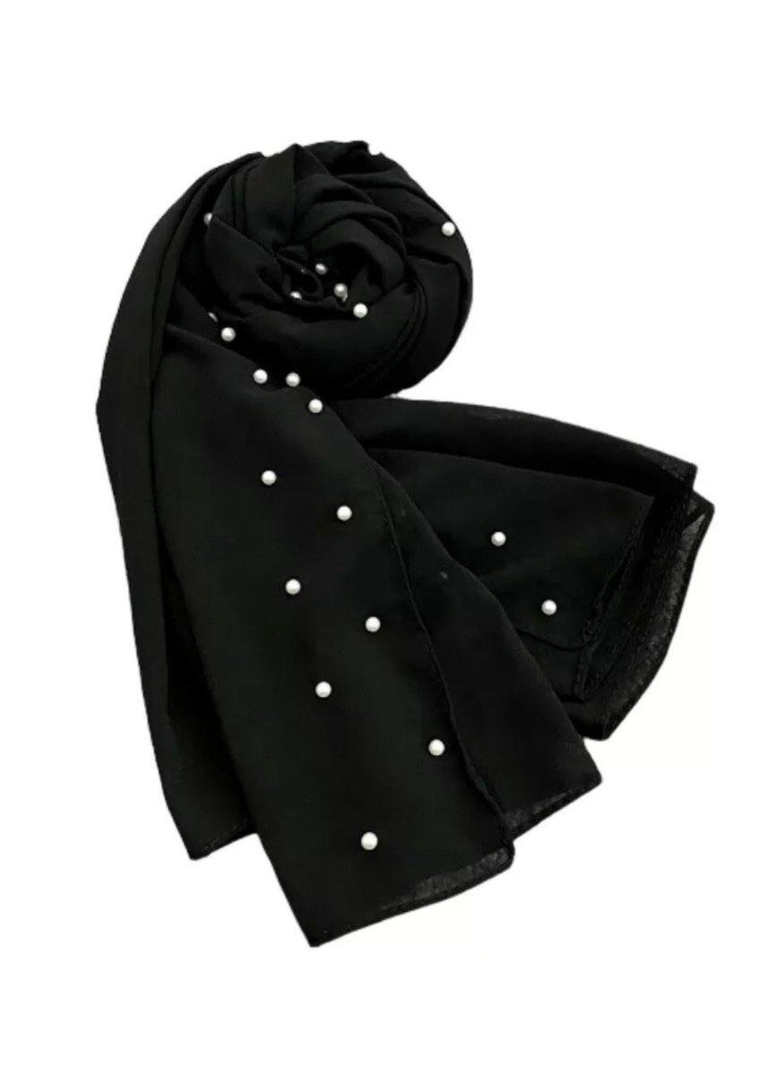 Pearl Plain Chiffon Hijab - Black - Divinity Collection