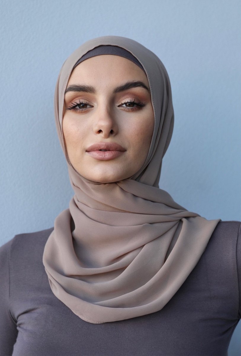 Plain Chiffon Beige Hijab - Divinity Collection