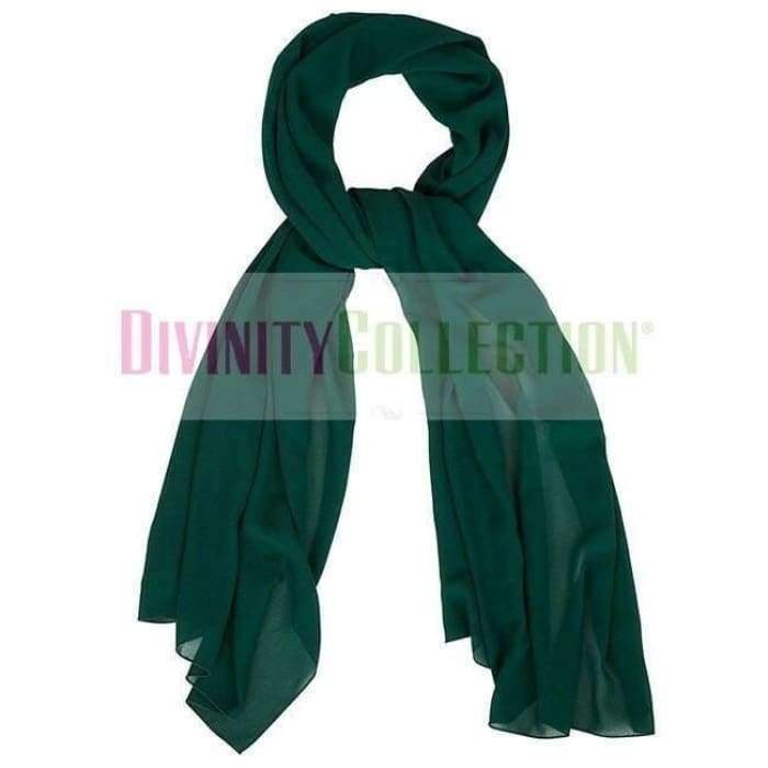 Plain Chiffon Dark Green Hijab - Divinity Collection