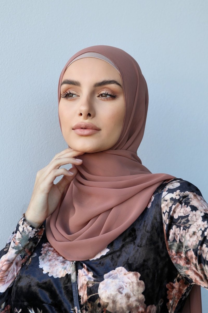 Plain Chiffon Dusty Cinnamon Hijab - Divinity Collection