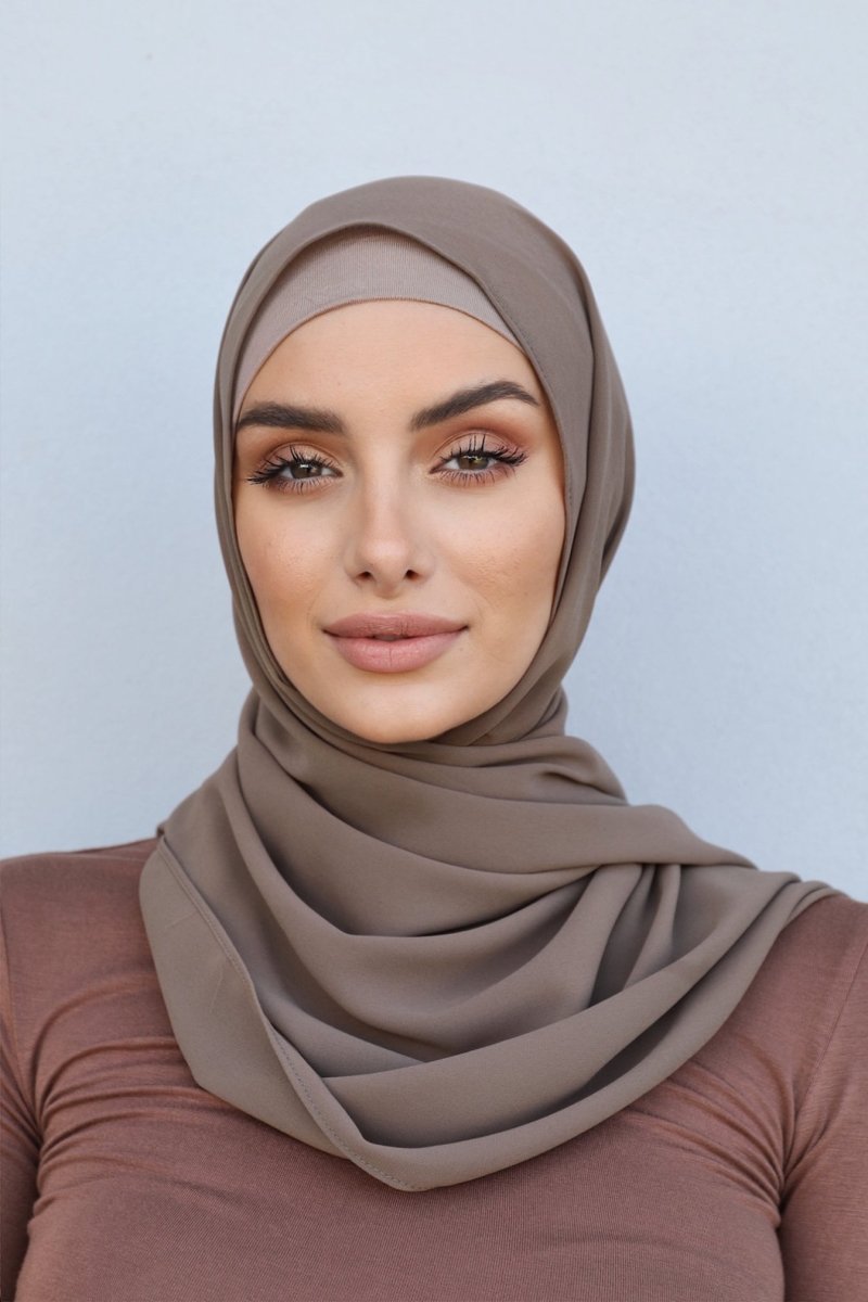 Plain Chiffon Khaki Hijab - Divinity Collection