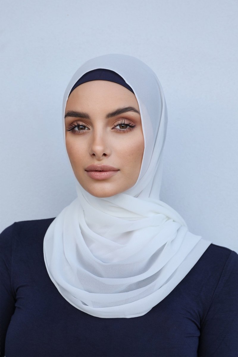 Plain Chiffon Off White Hijab - Divinity Collection