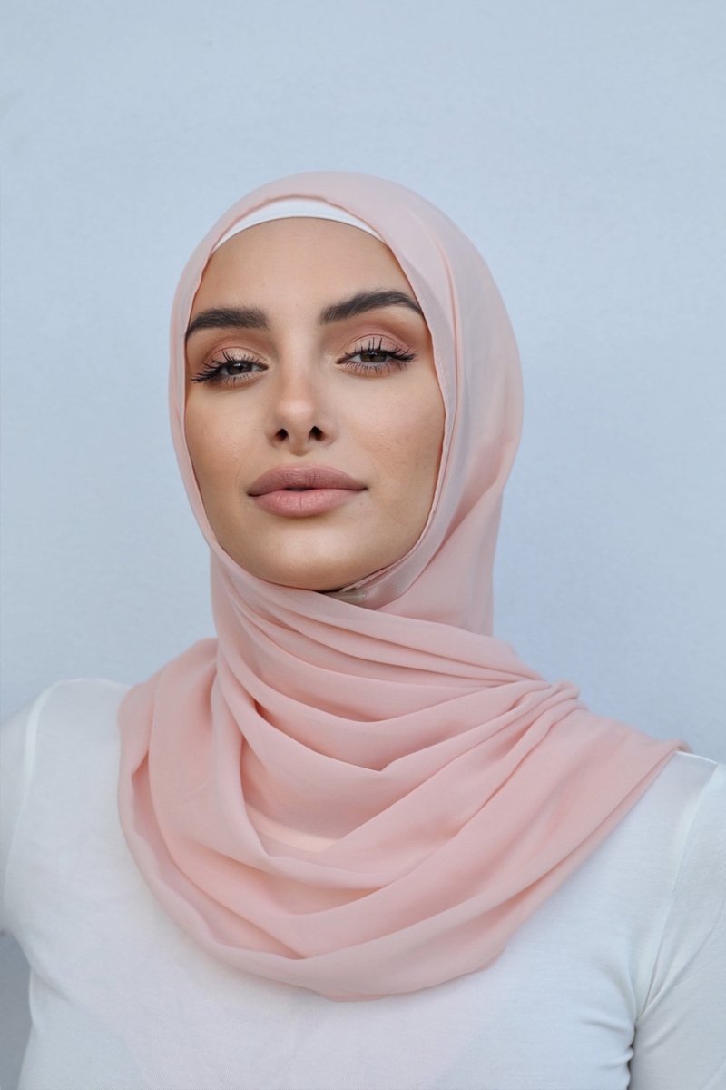 Plain Chiffon Peach Hijab - Divinity Collection