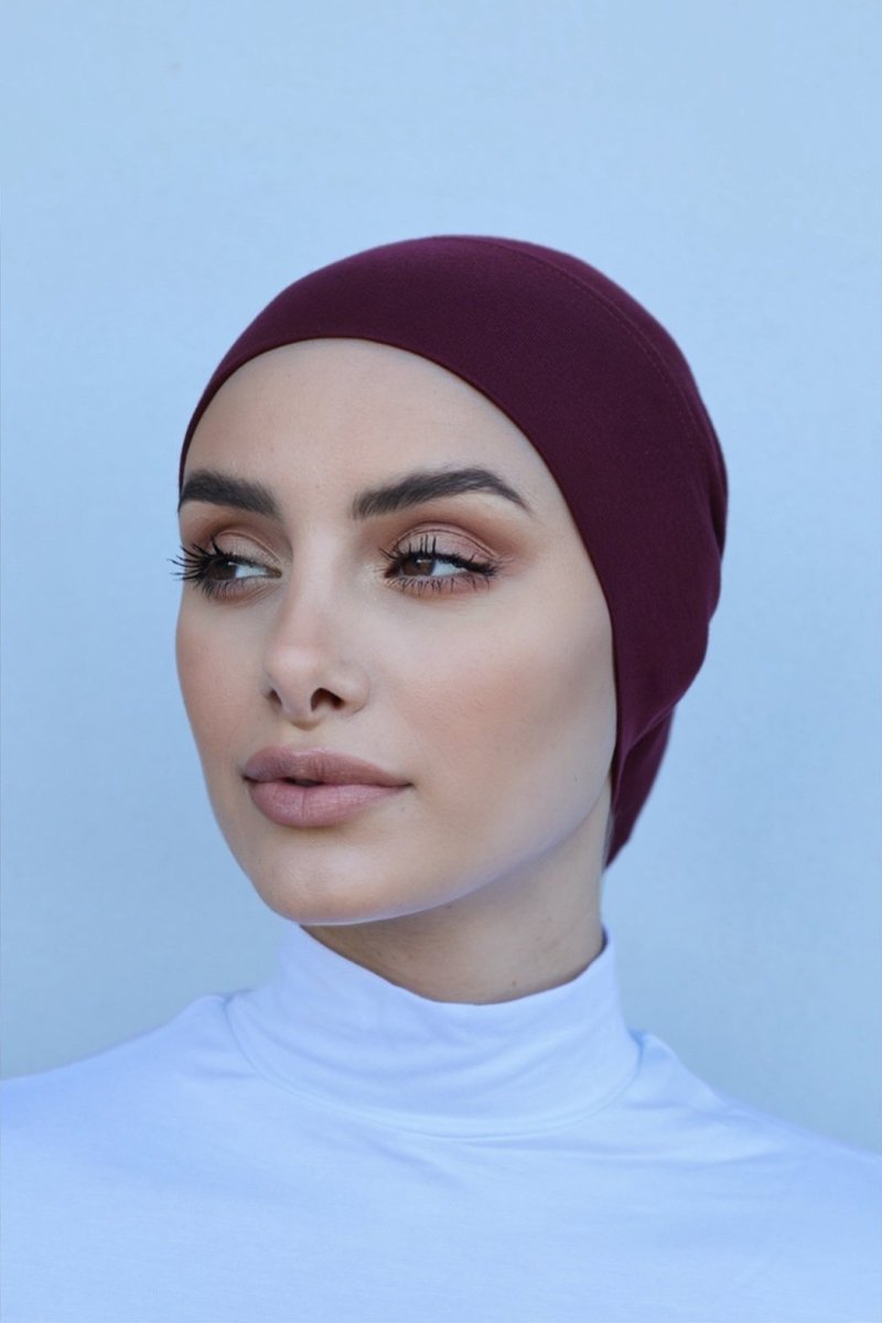 Premium Berry Cotton Hijab Cap - Divinity Collection